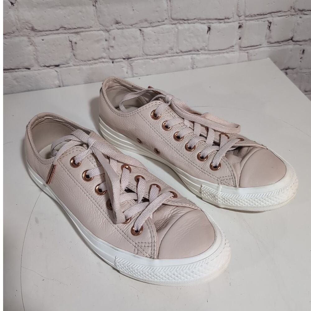 Chuck Taylor All Star Seasonal Ox Low Top Sneaker In Pastel Rose Pink Leather 7